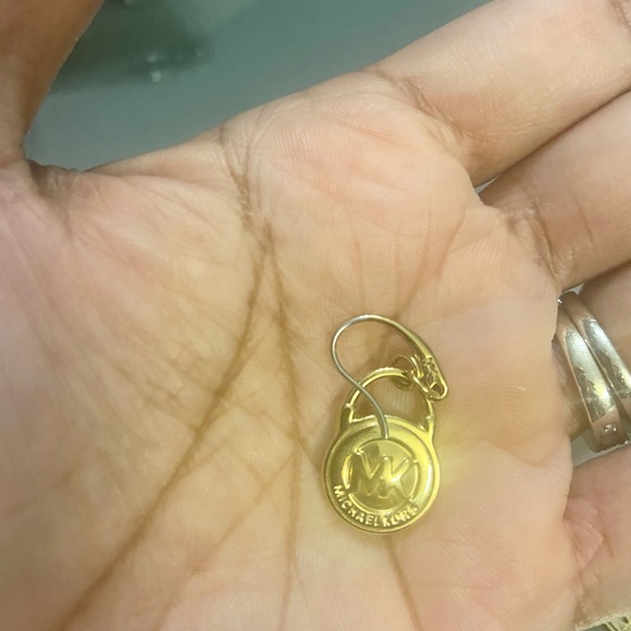 Michael Kors logo gold color hanging hook earrings - Picture 3 of 3